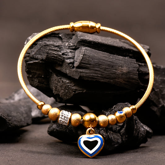 Ornapp Beautiful Blue Heart Bracelet |Decorative Bracelet| Gift for women and girls|