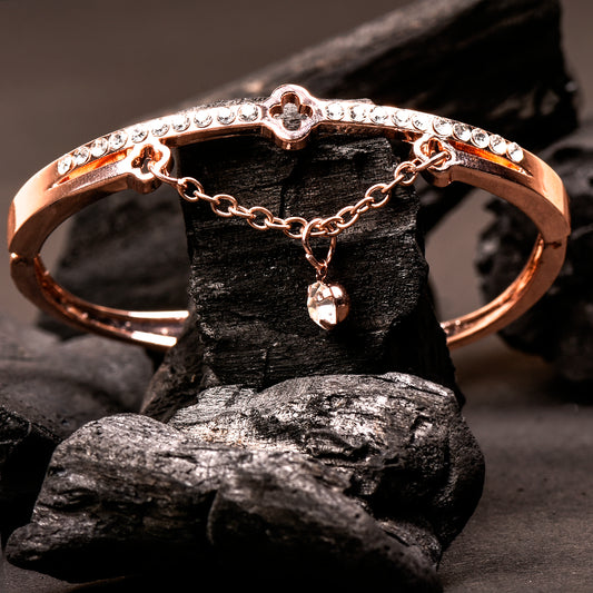 Ornapp Rose Gold Beautiful Cross design Bracelet |Decorative Bracelet| Gift for women and girls|