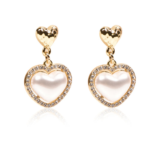 Ornapp Exclusive Heart Earrings with American Diamond studded| Special earrings| Gen z design|