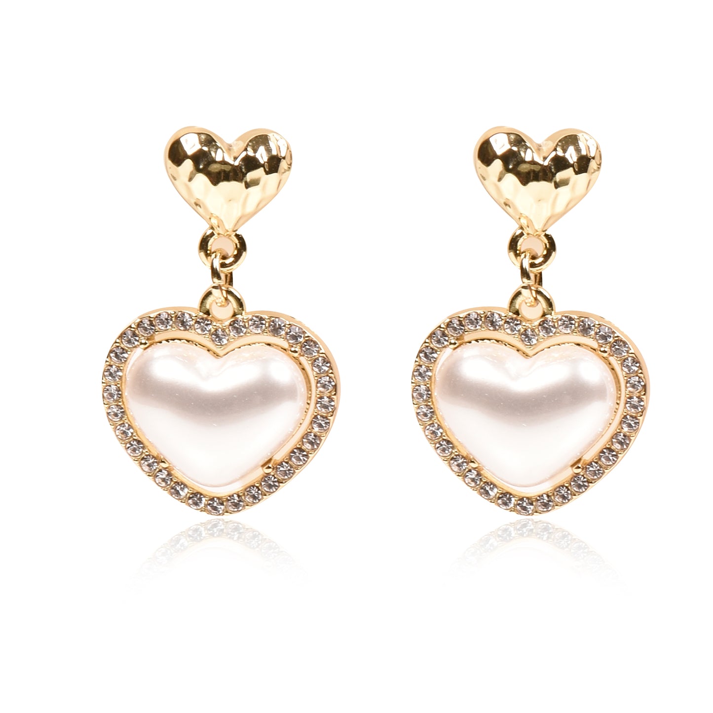 Ornapp Exclusive Heart Earrings with American Diamond studded| Special earrings| Gen z design|