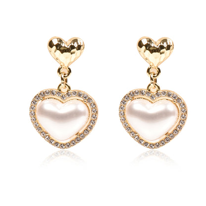 Ornapp Exclusive Heart Earrings with American Diamond studded| Special earrings| Gen z design|