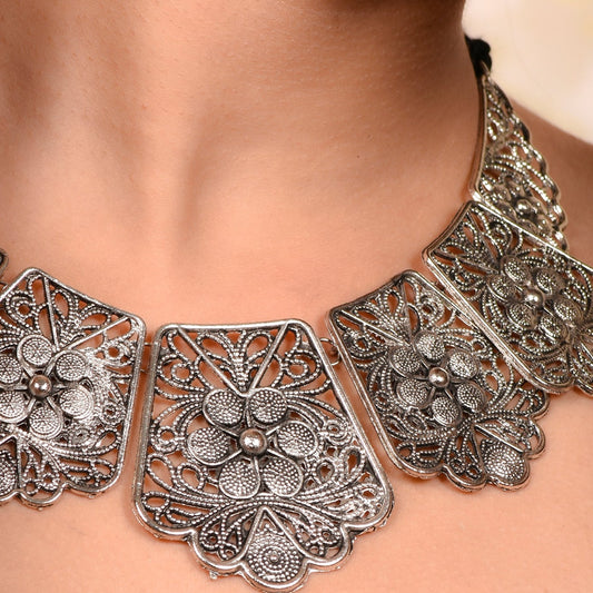 Ornapp Oxidized Special Flower Necklace| Event special | Oxidized collection